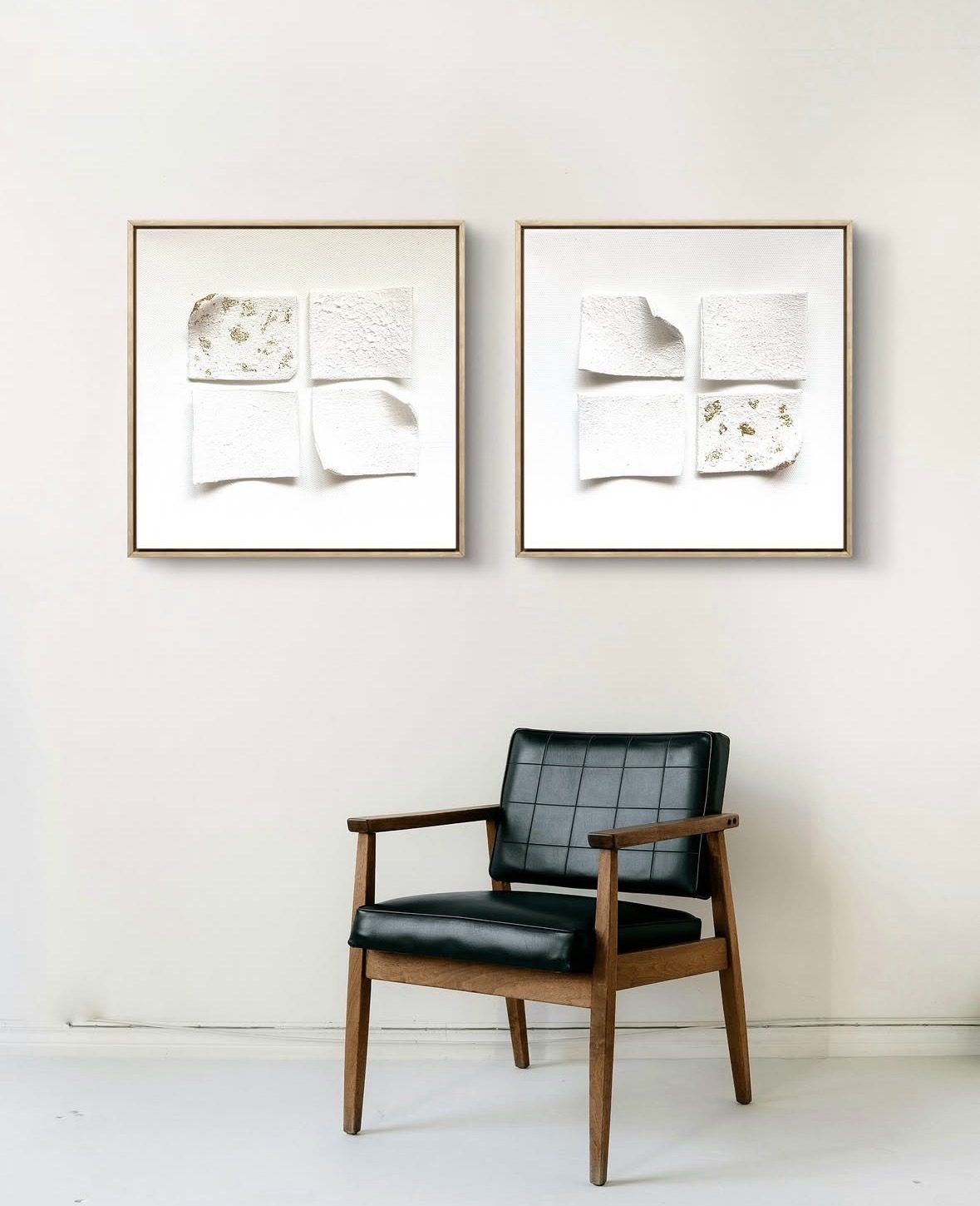 Paper relief duo with architectural armchair